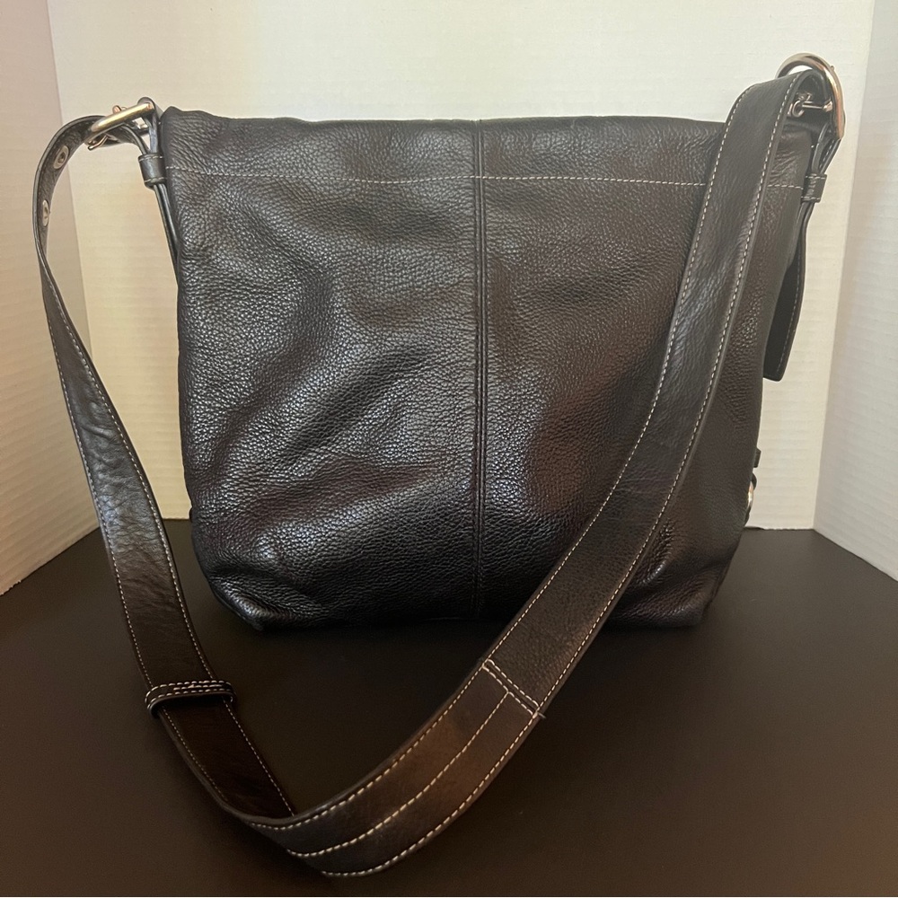 Vintage Coach Black Leather Hobo Duffel Crossbody Bag Shoulder Bag Tote